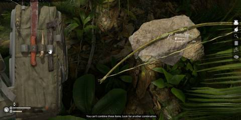 Bamboo Bow on the crafting stone in Green Hell