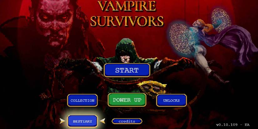 Selecting The Bestiary in Vampire Survivors