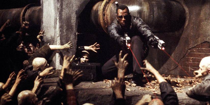 Blade fends off a horde of vampires in Blade II