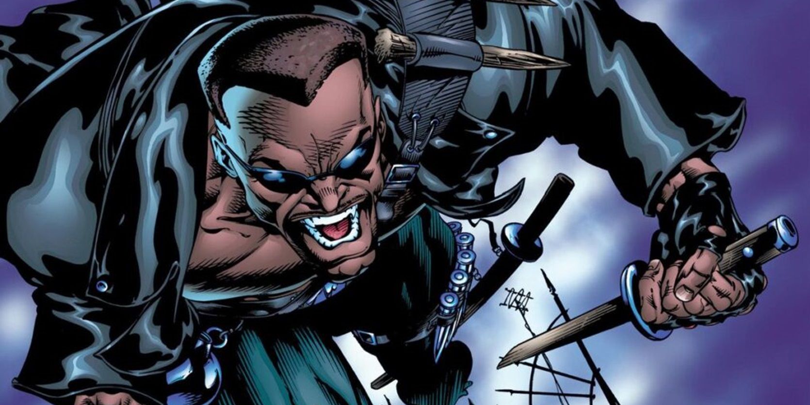 Blade with a dagger in the Marvel comics