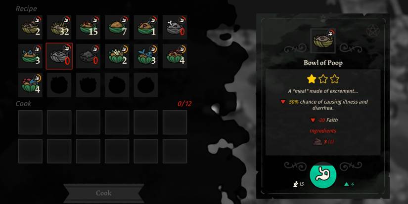 Bowl of Poop recipe Cult of the Lamb