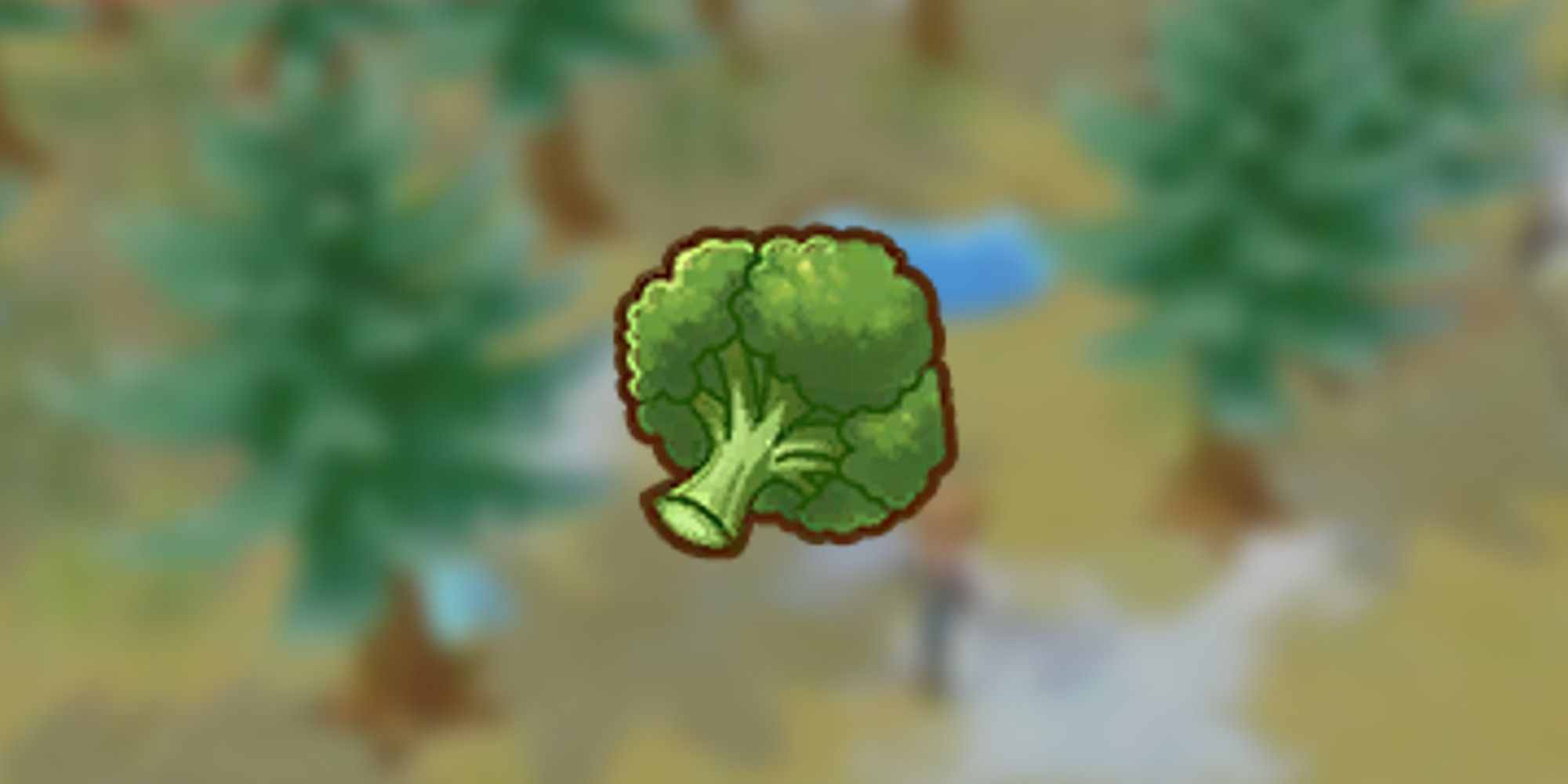 Broccoli in front of a snowy background in Story of Seasons: Pioneers of Olive Town