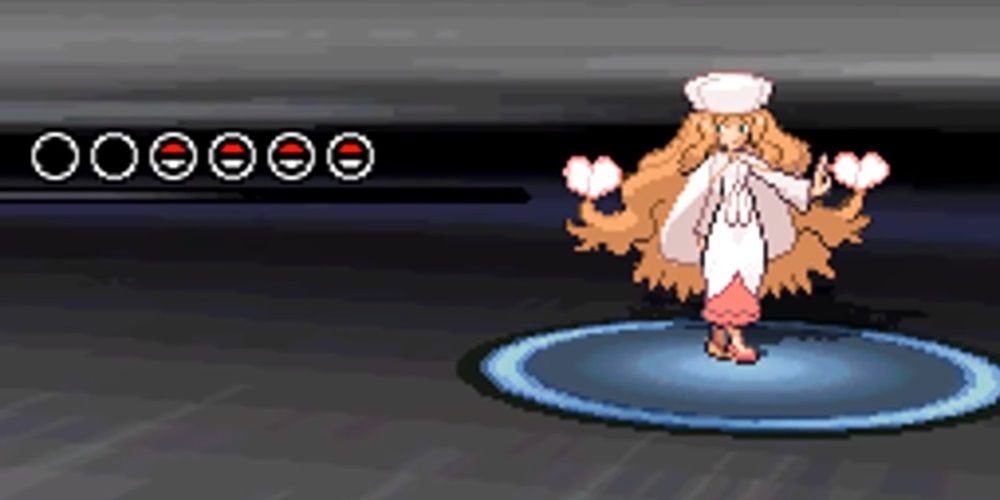 Elite Four Caitlin about to battle the player in Pokemon Black and White