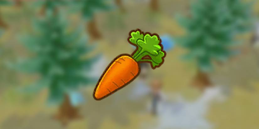Carrot in front of a snowy background in Story of Seasons: Pioneers of Olive Town