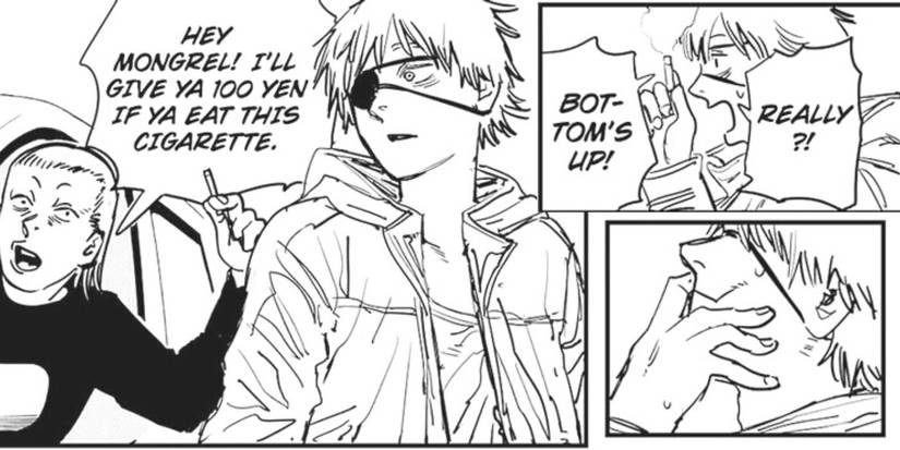 Chainsaw Man Denji Eats Cigarette
