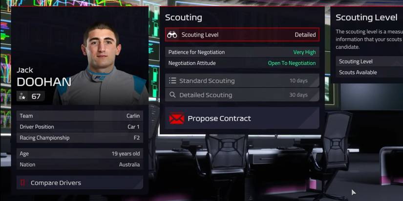 Checking Driver stats in F1 Manager 2022