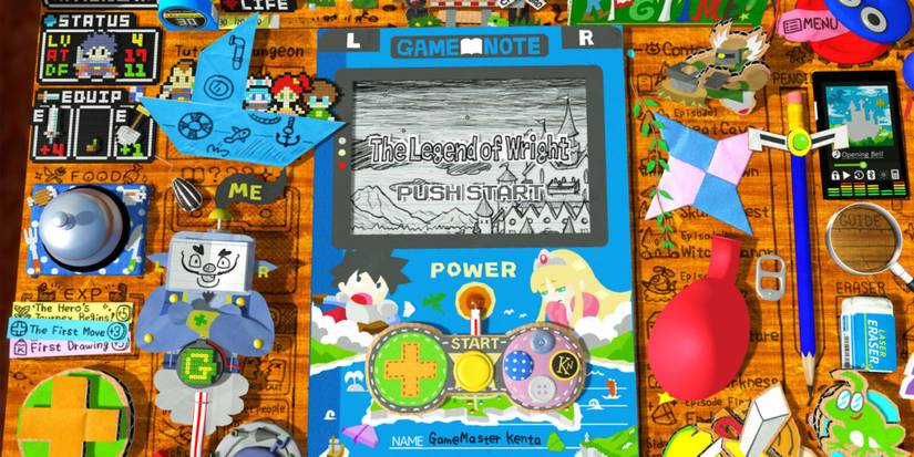 The entire desktop which Kenta has created for his TTRPG in RPG Time: The Legend Of Wright