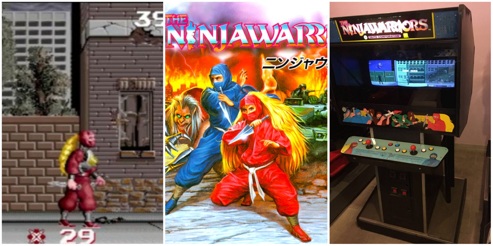 The Ninja Warriors Gameplay, The Ninja Warriors Box Art, The Ninja Warriors Arcade Cabinet