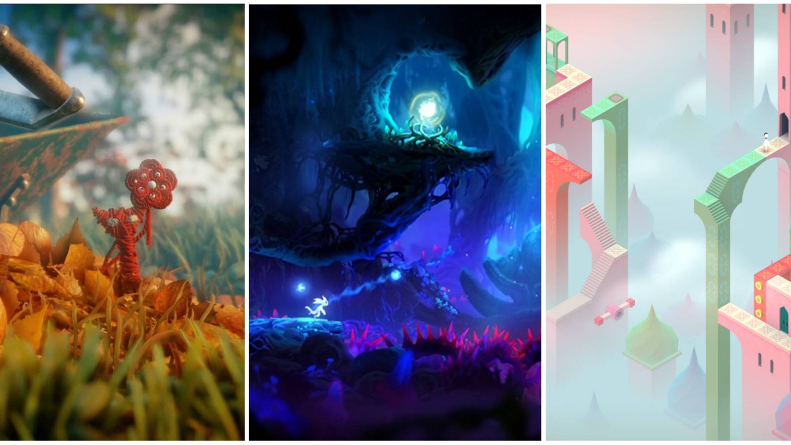 Unravel, Ori and the Blind Forest and Monument Valley, puzzle games featured