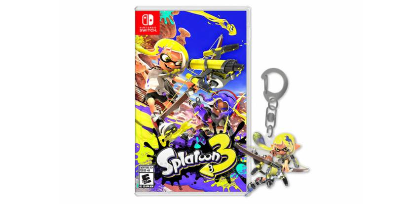 Splatoon 3 with inkling keychain.