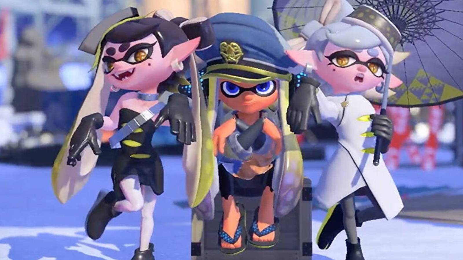 Splatoon 3 protagonist with Squid Sisters.