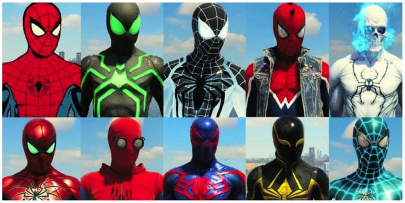 10 different spider suits in Marvel's Spider-Man