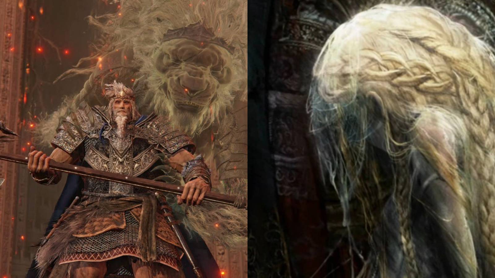 Split image of Godfrey and Miquella.