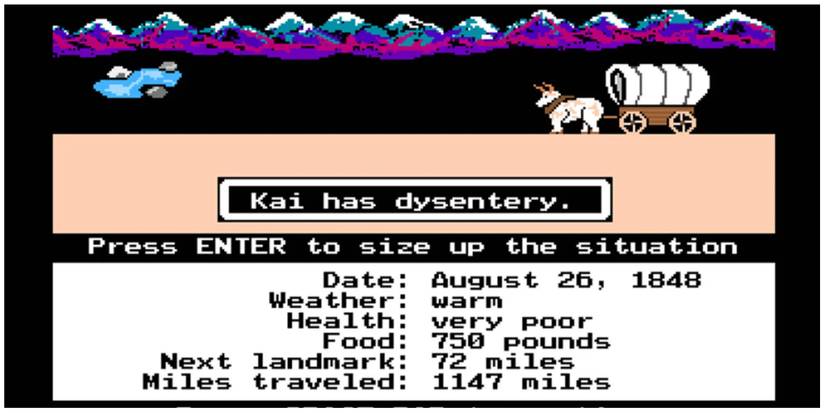 Oregon trail stats.