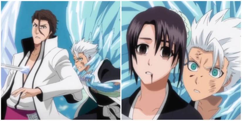 Aizen Using His Shikai To Fool Toshiro In Bleach