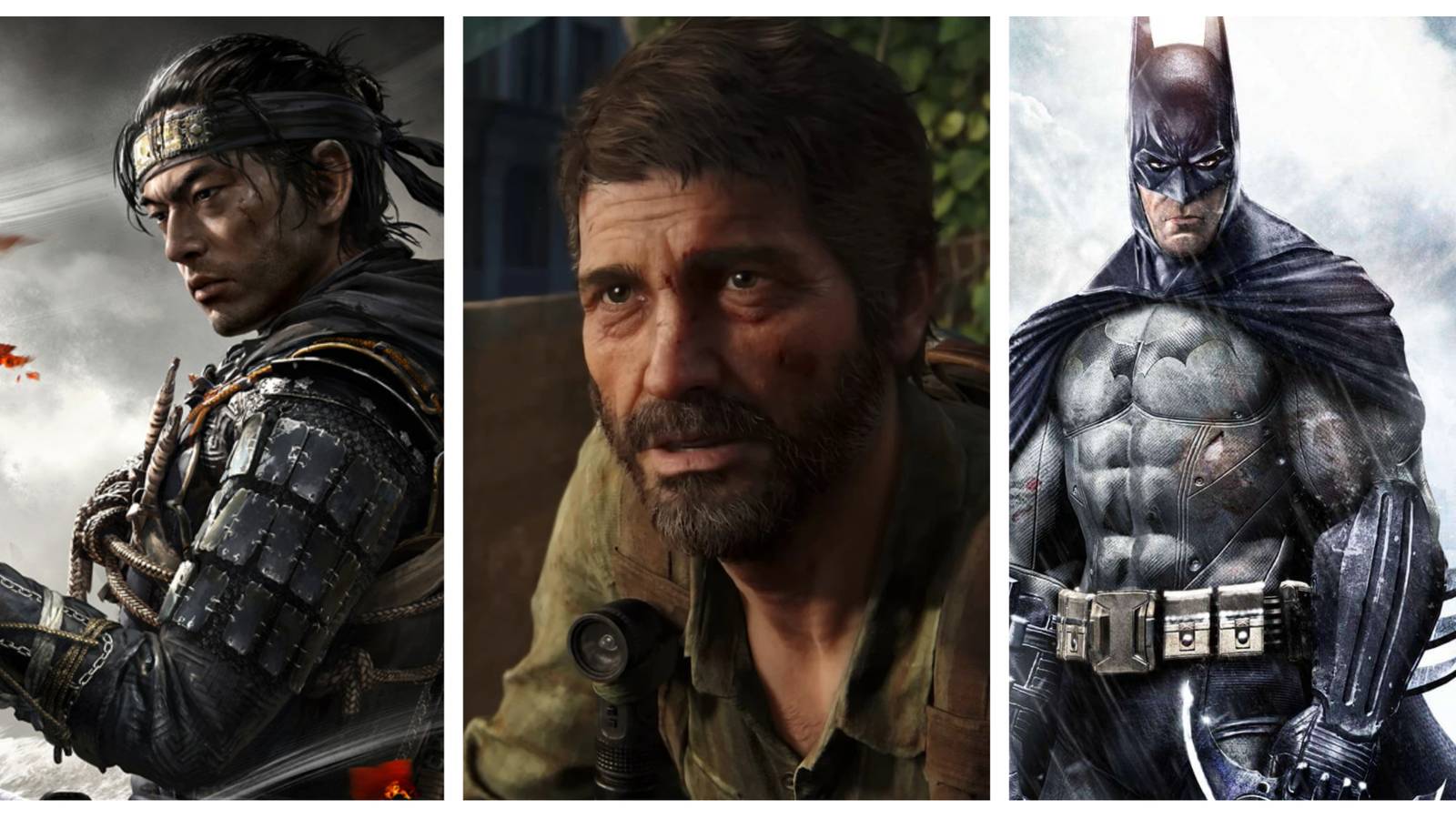 ghost of tsushima, the last of us, batman: arkham asylum