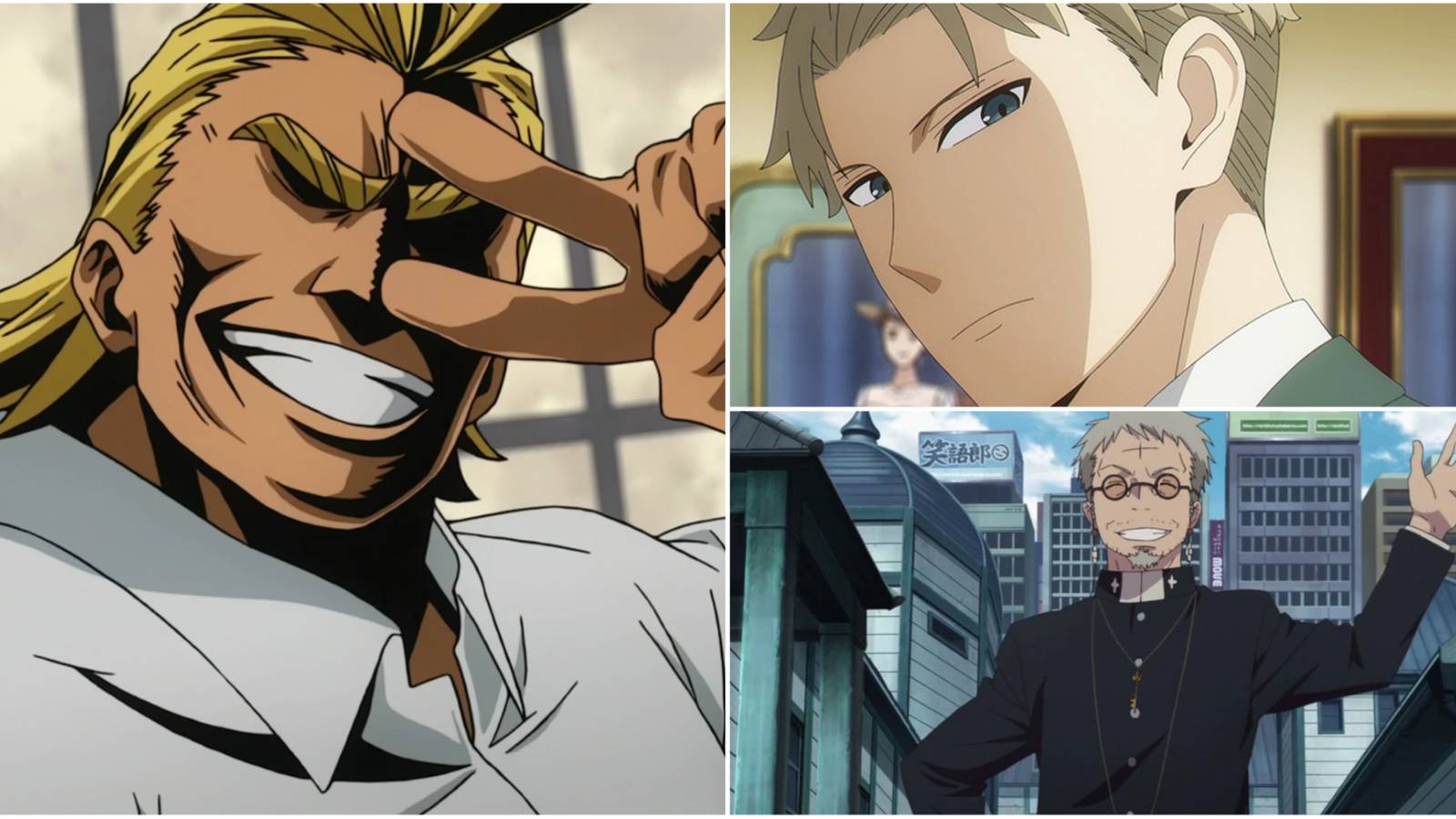 My Hero Academia, Blue Exorcist and Spy X Family, All Might, Loid and Shiro Fujimoto