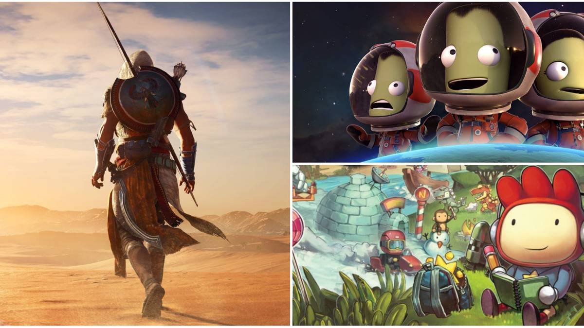 Assassin's Creed Origins, Kerbal Space Program, Scribblenauts Unlimited, featured image