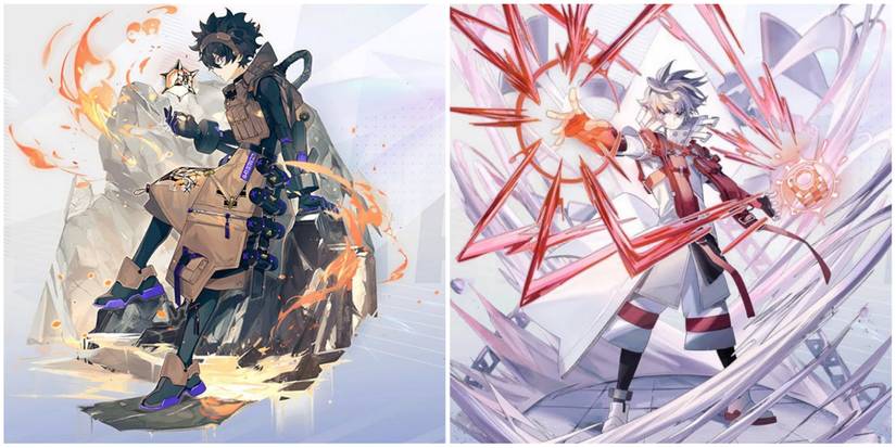 on the left is zero's first outfit and on the right is zero's three start outfit