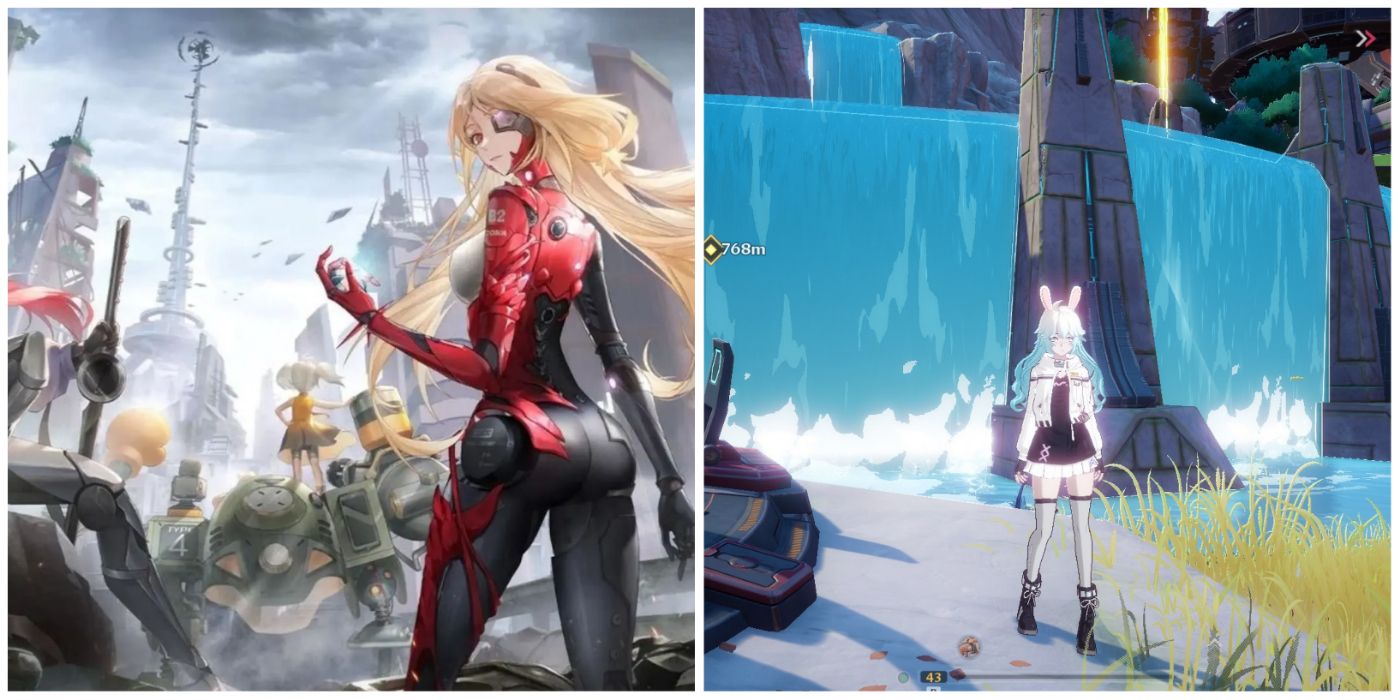 on the left is nemesis from tower of fantasy and on the right is one of the free unlockable outfits
