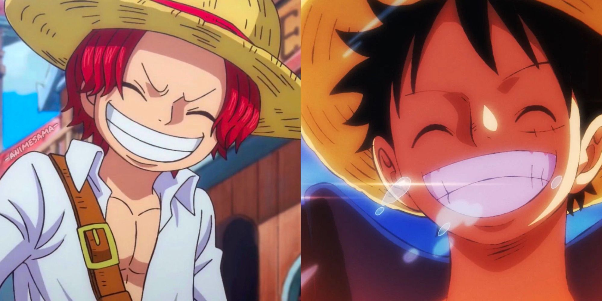 luffy and shanks laughing