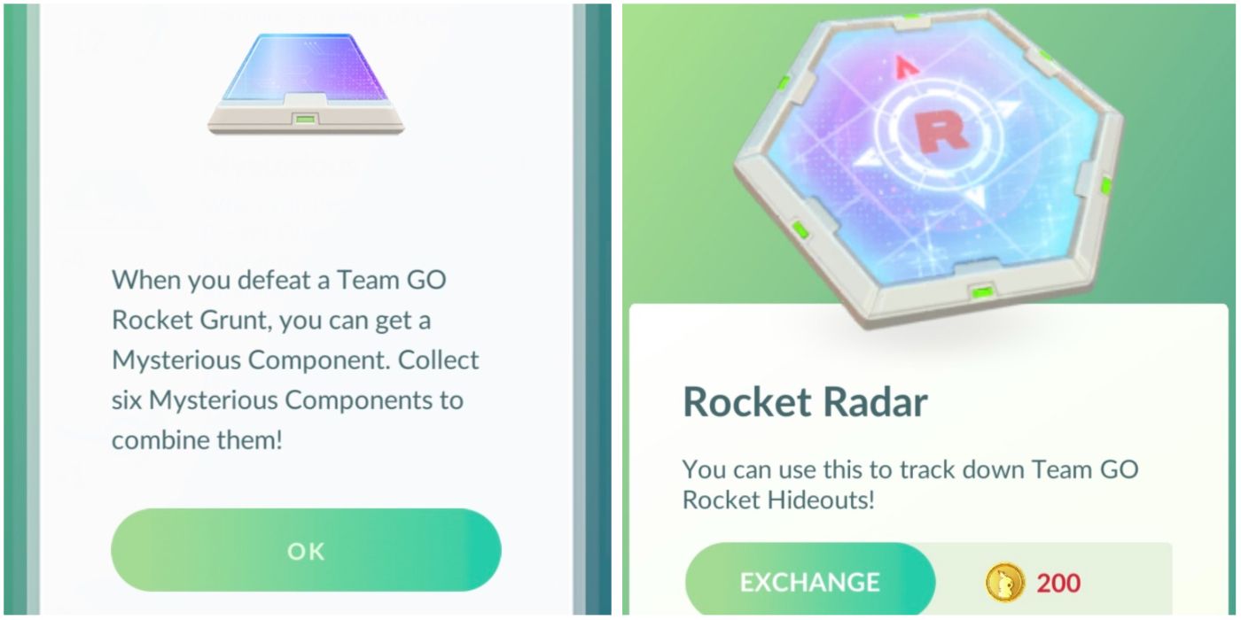 pokemon go rocket radar mysterious compononent