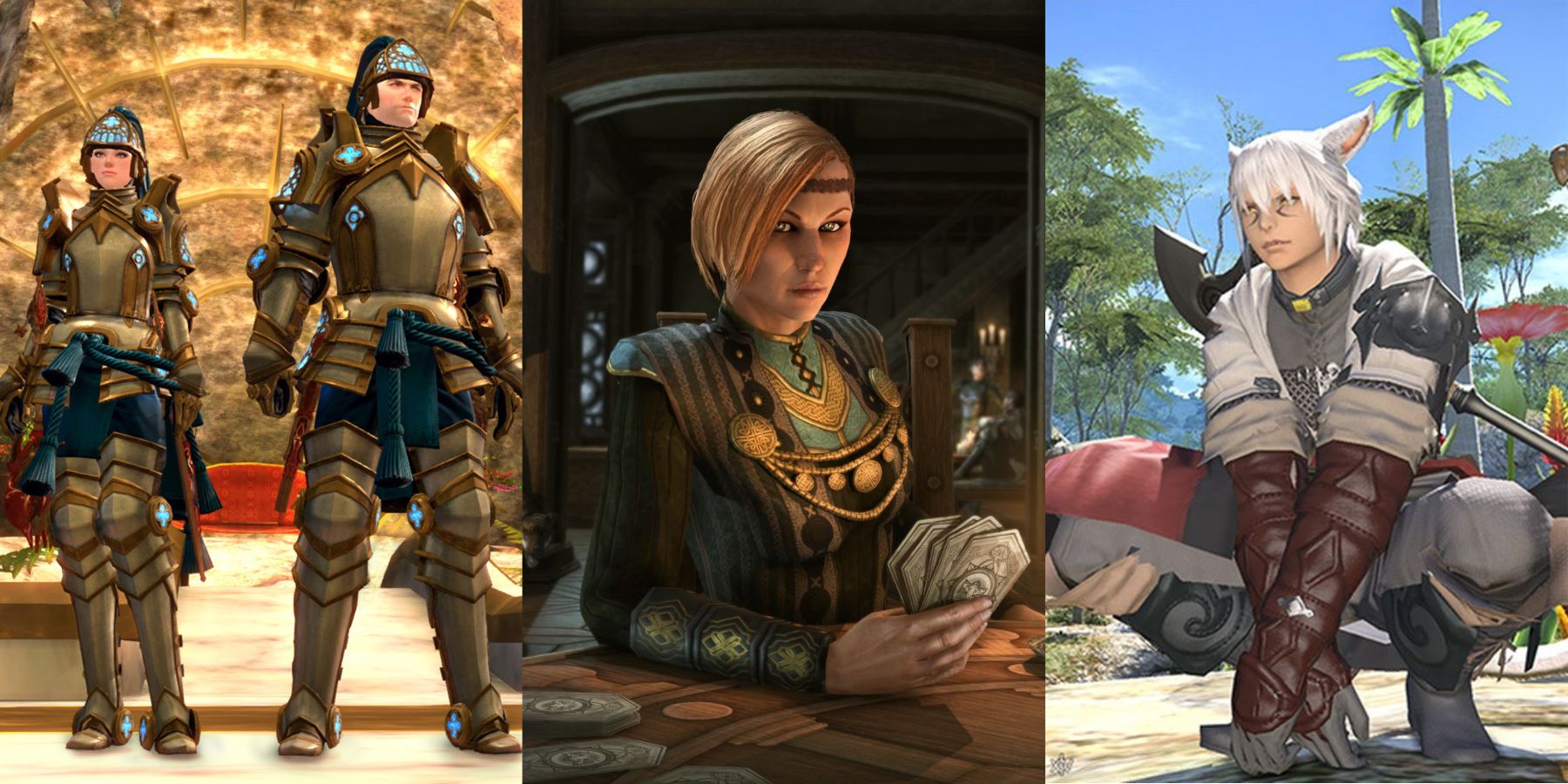 Split image of Guild Wars 2, Elder Scrolls Online, and Final Fantasy 14.