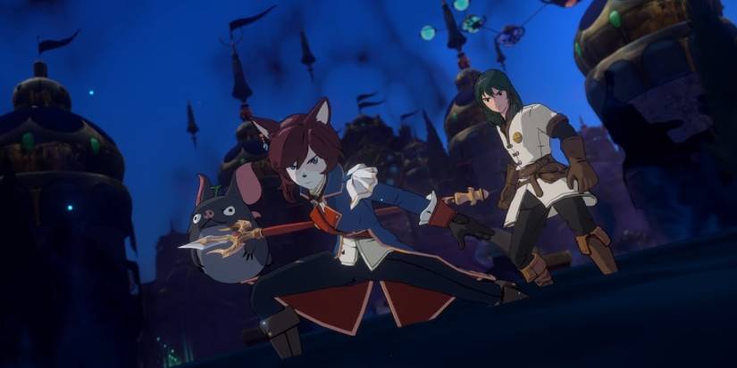 Combatants about to engage in combat in Cross Worlds