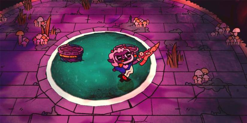 Cult of the Lamb - Lamb Holding Up A Zealous Sword