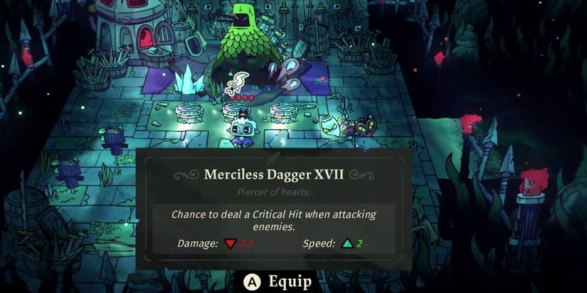 Cult of the Lamb - Lamb Looking At A Merciless Dagger