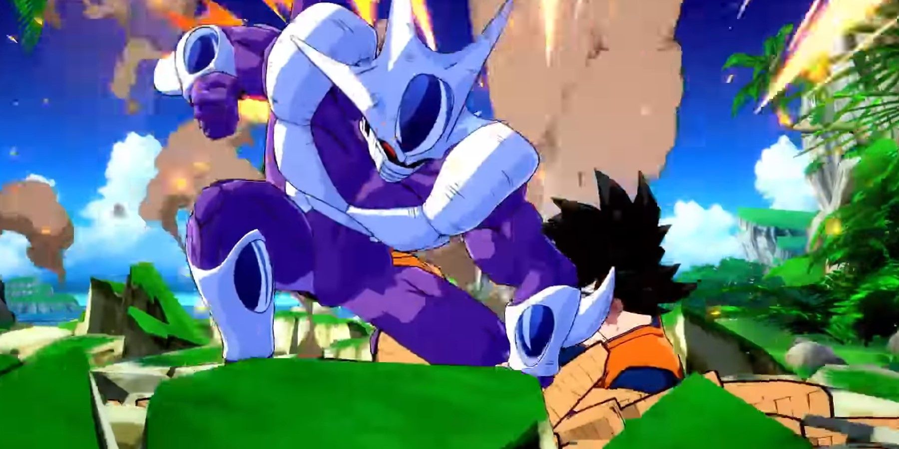DBFZ Cooler slamming Goku into the ground
