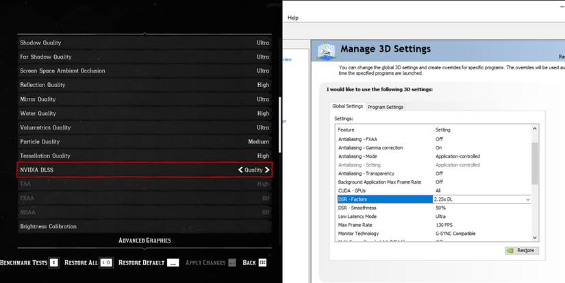 DLSS and DSR screens side by side