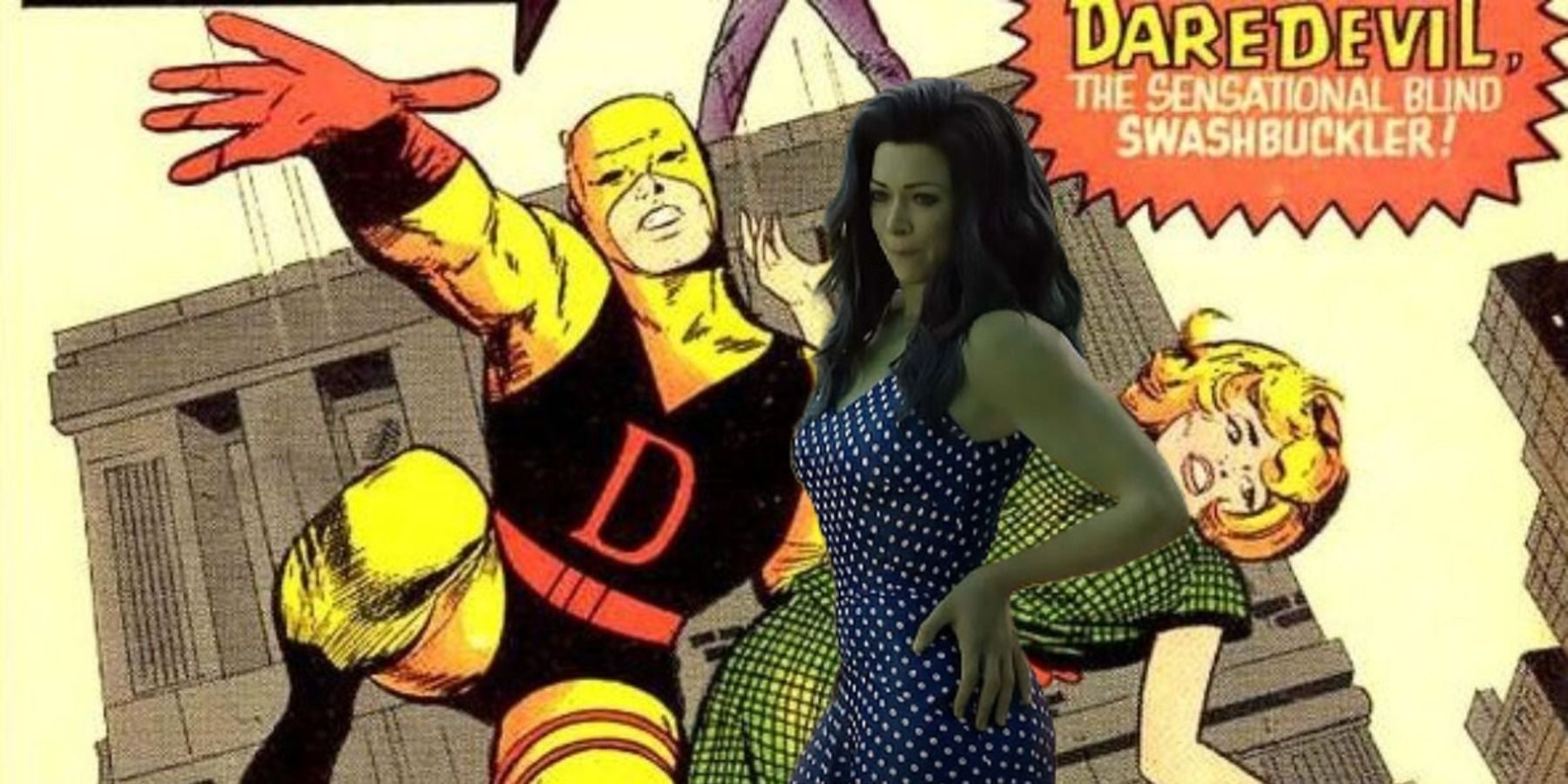 She-Hulk and Daredevil yellow costume from comics