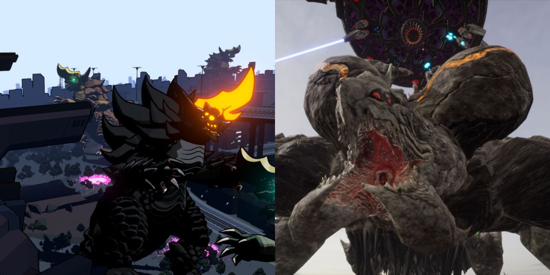 Dawn of the Monsters Combat - EDF Raznid Kaiju