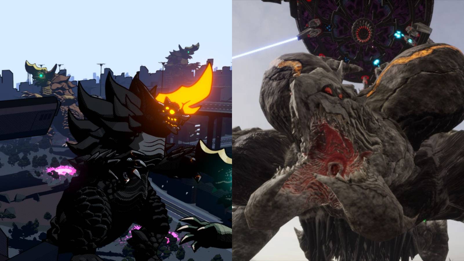 Dawn of the Monsters Combat - EDF Raznid Kaiju