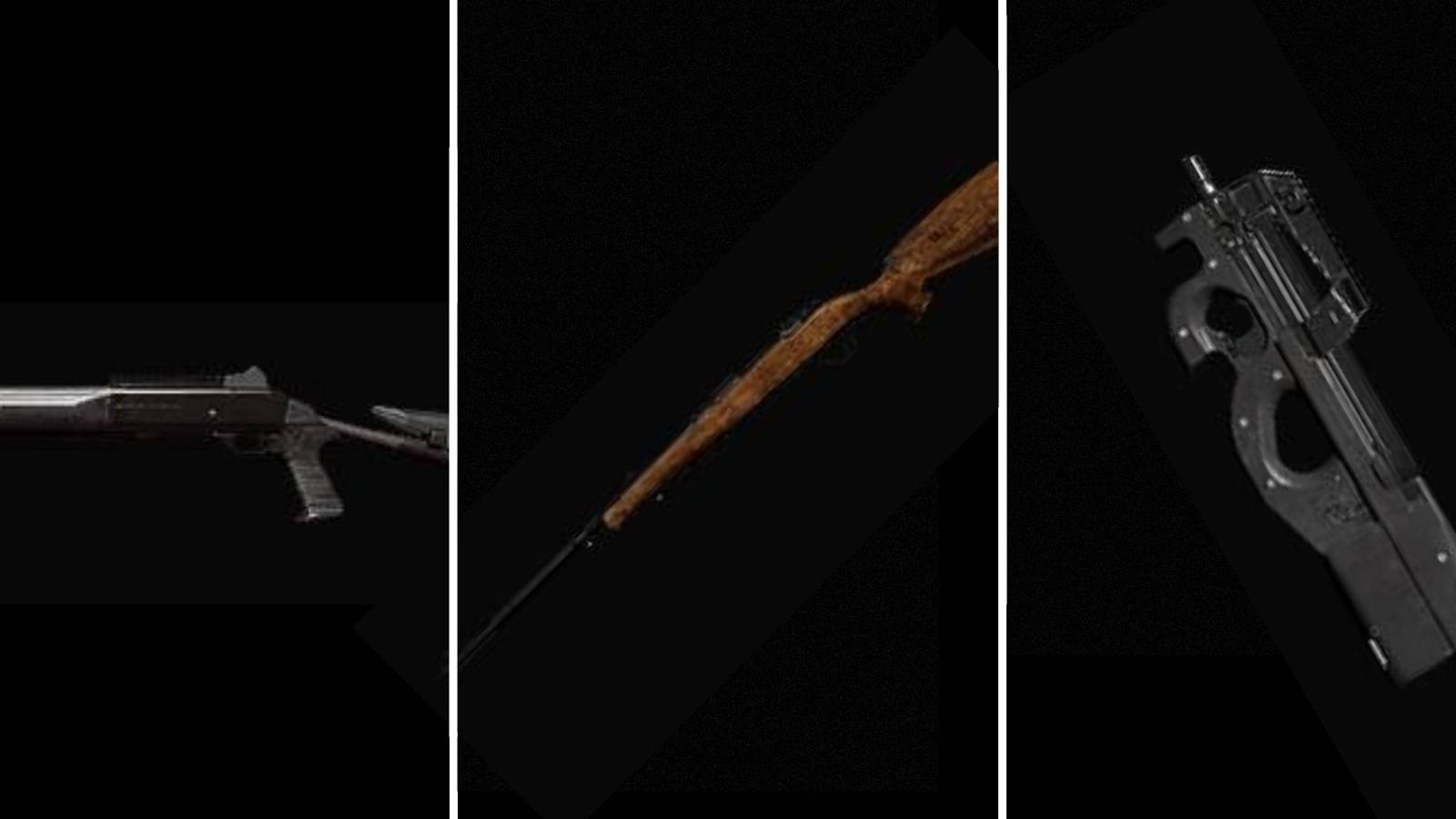 SHows three different weapons from the game Deadside, they include the N4, the S85 and the P900