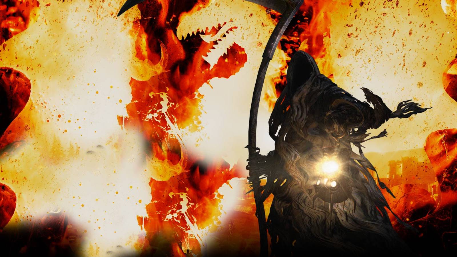 Death surrounded by Flames