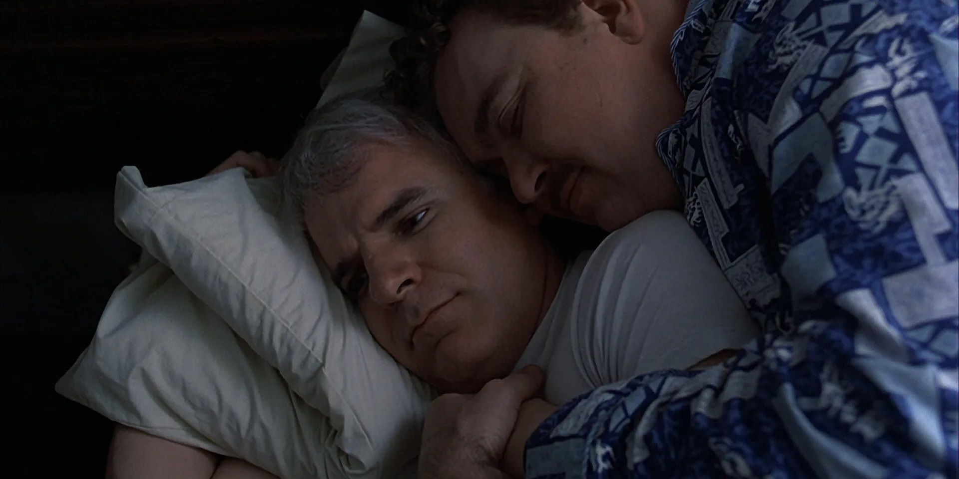 Del and Neal sharing a bed in Planes, Trains and Automobiles