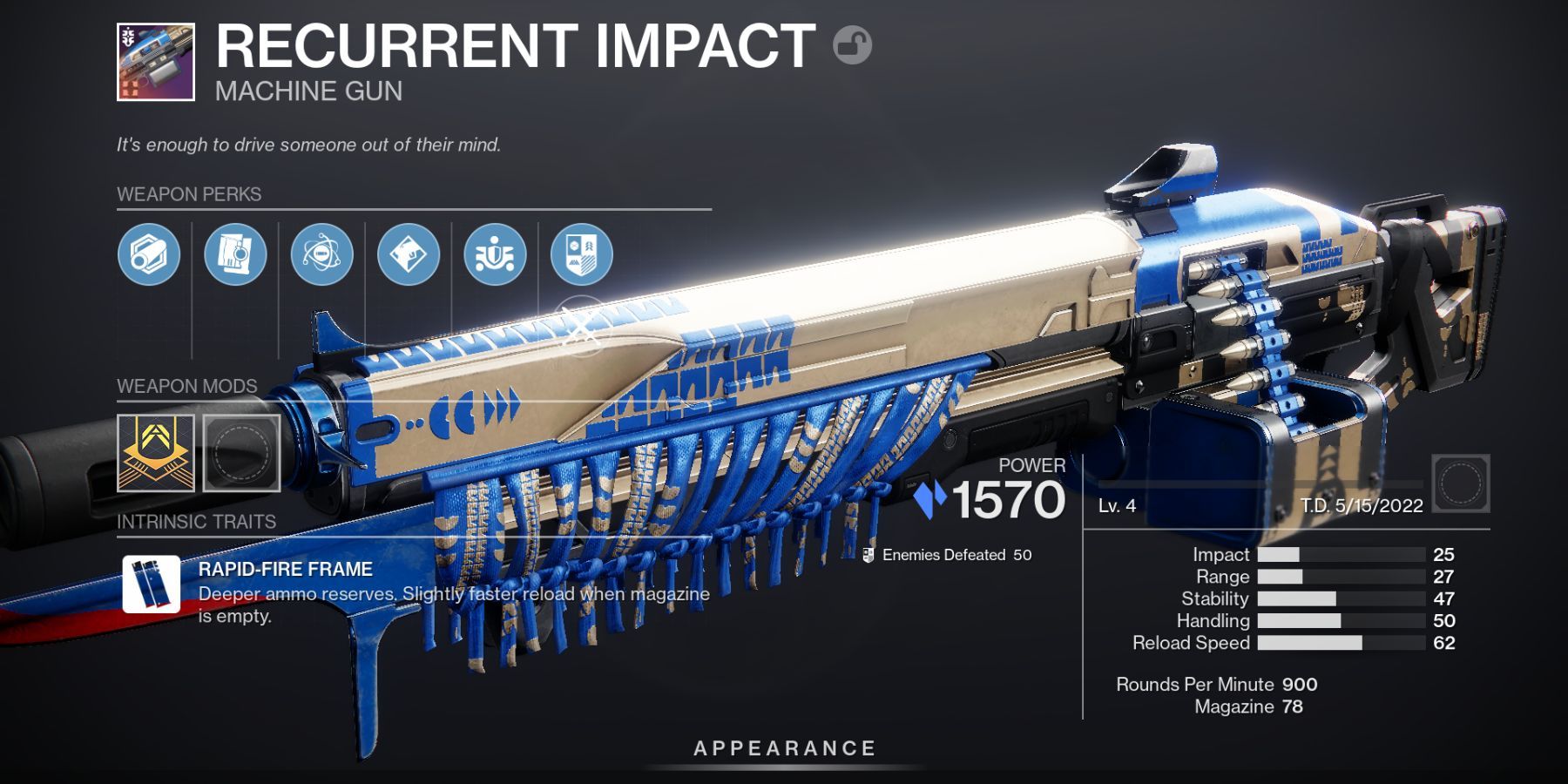 Destiny 2 Recurrent Impact Machine Gun