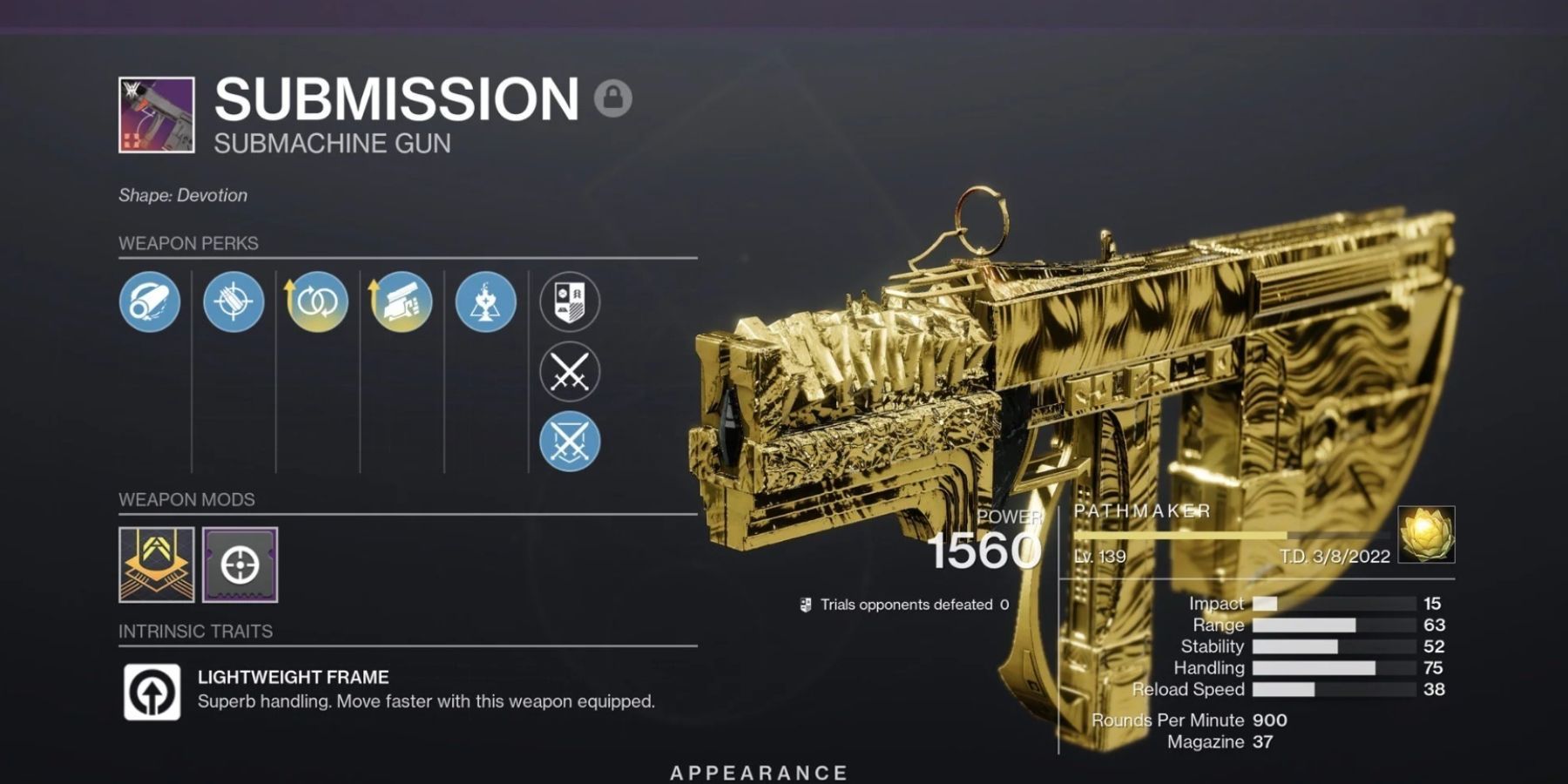 Destiny 2 Submission SMG