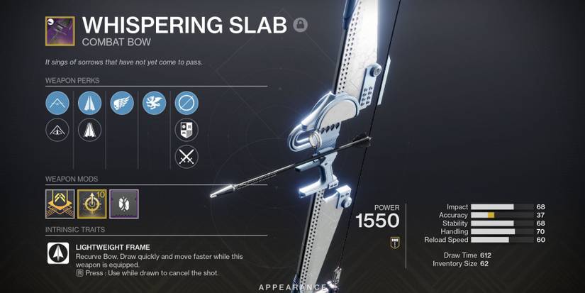 Destiny 2 Whispering Slab Bow