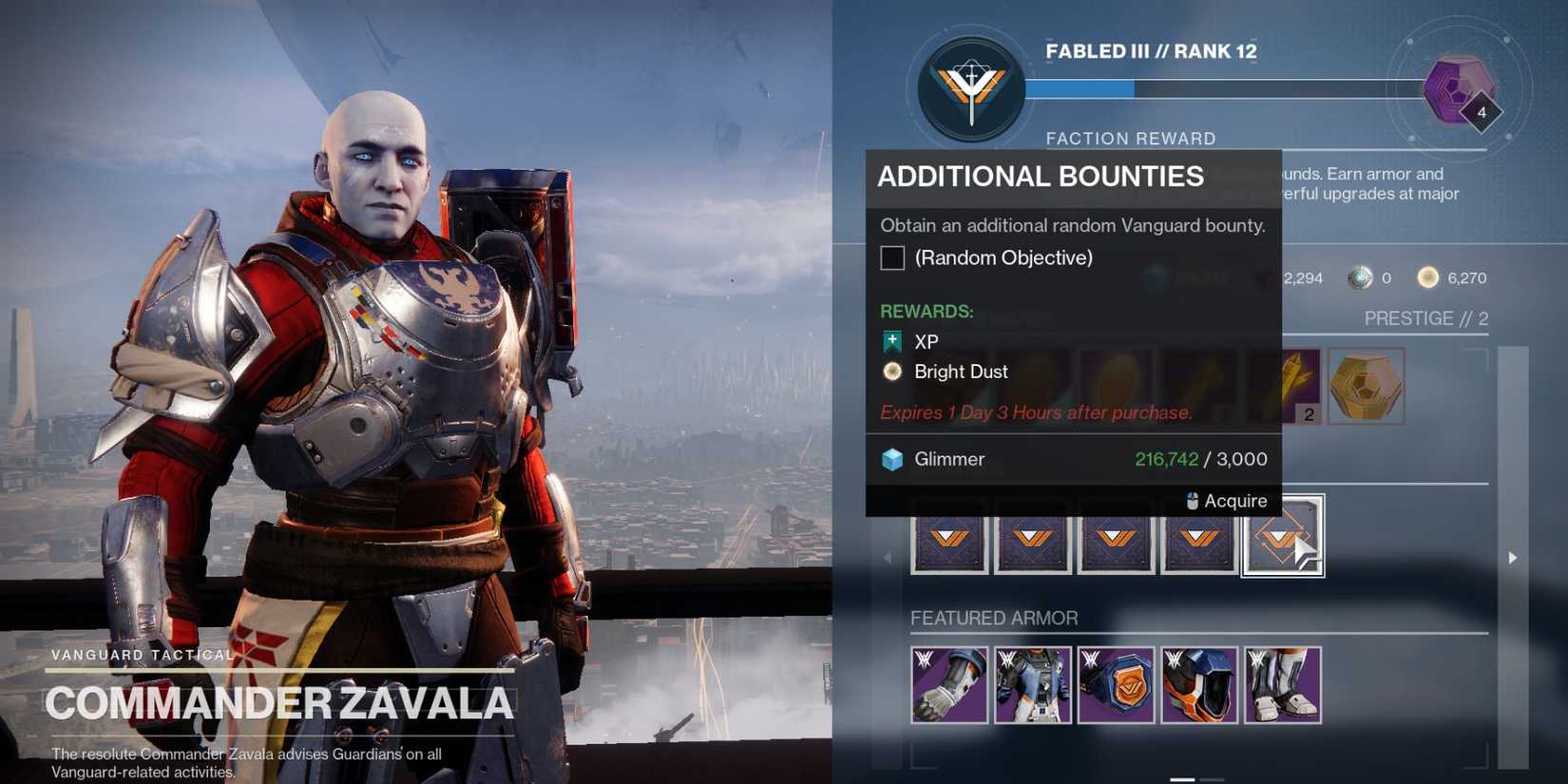 Destiny 2 Zavala Repeatable Bounties