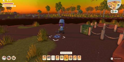 Dinkum Using Metal Detector