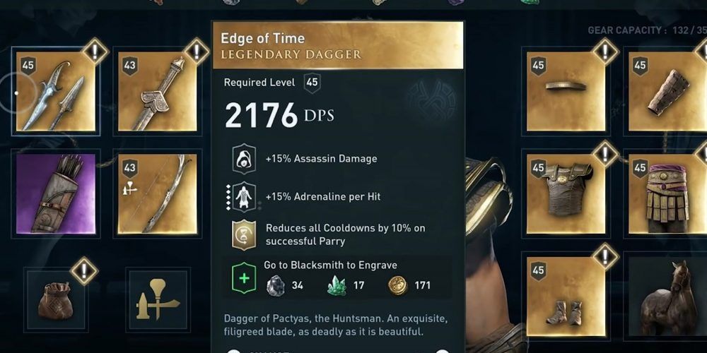 Edge of Time Dagger selected in the inventory