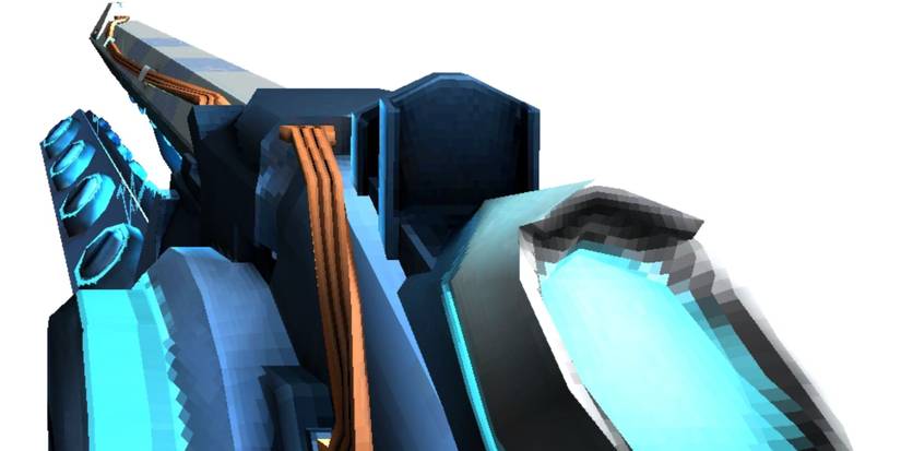 Close-up of the Electric Railcannon from Ultrakill