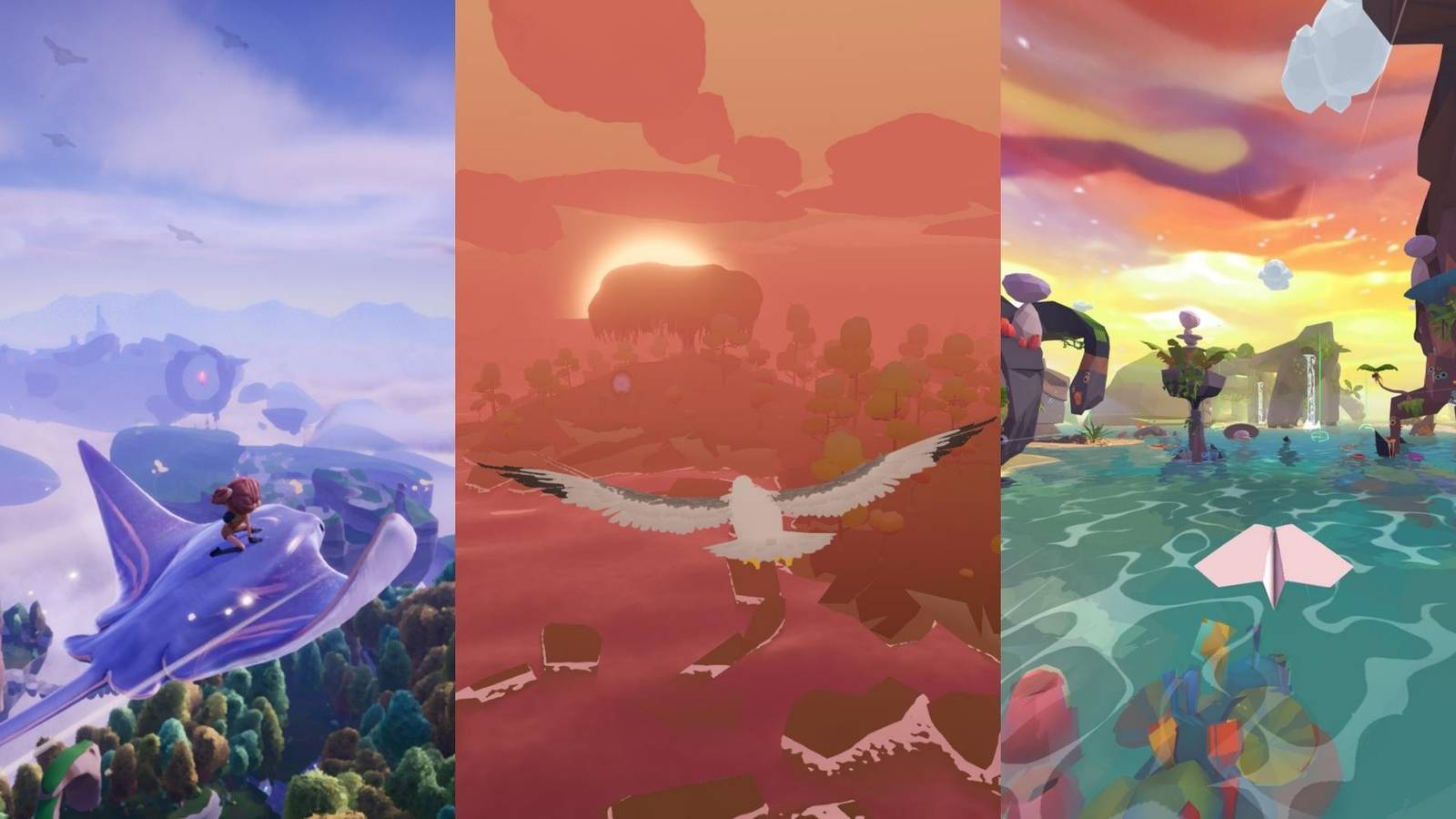 Elise in Lay, bird in Feather, paper plane in Lifeslide