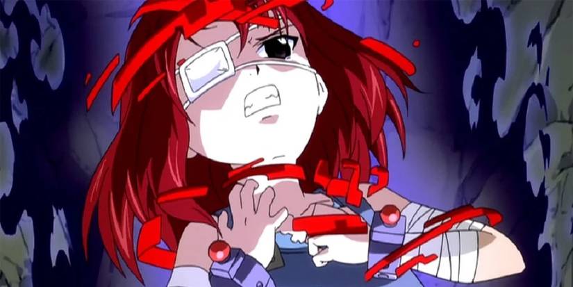 Erza being attacked by magic as a child in the Fairy Tail anime