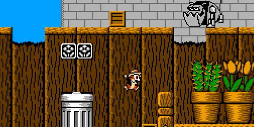 Exploring a level in Chip 'n Dale Rescue Rangers