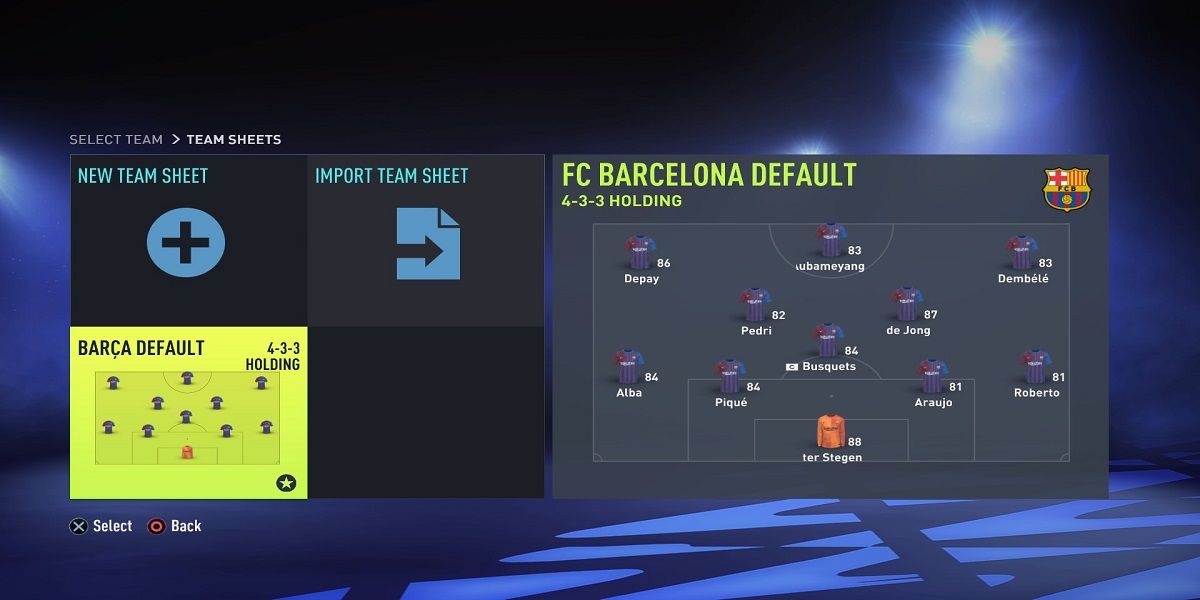 FIFA 22 BARCELONA FORMATION