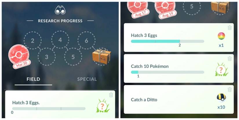 Field Tasks Pokemon GO